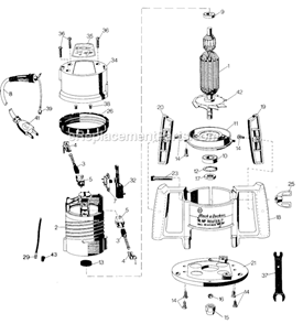 Page A Diagram and Parts List for 7604 Type 3 Black and Decker Router